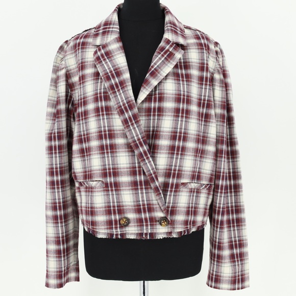 Free People Jackets & Blazers - FREE PEOPLE WE THE FREE Plaid Flannel‎ Double Breasted Jacket